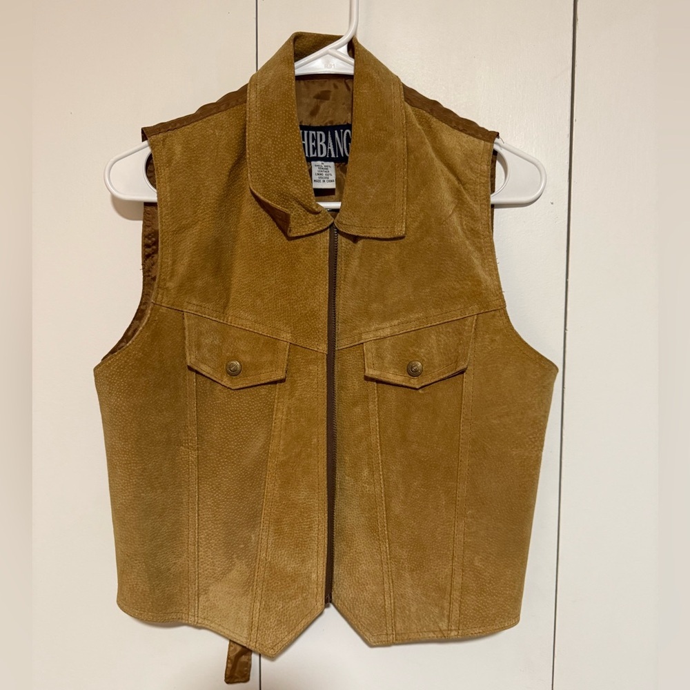 Shebang 100% Leather Western Vest size medium